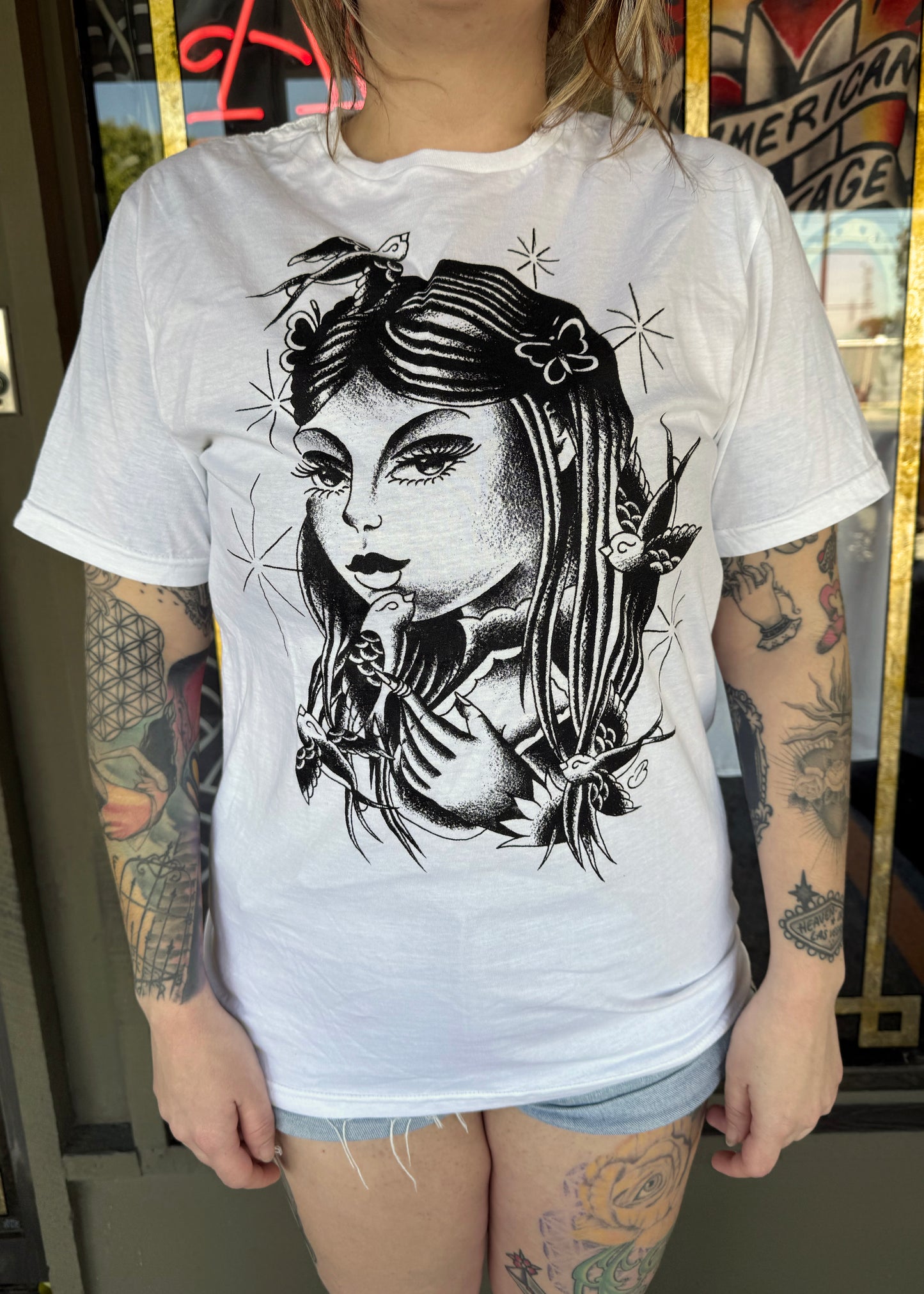 Girl Head T-Shirt by Braeden Page